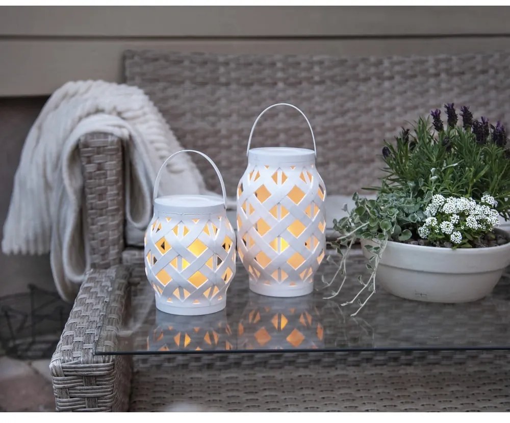 Бял фенер Фенер, височина 16 cm Flame - Star Trading