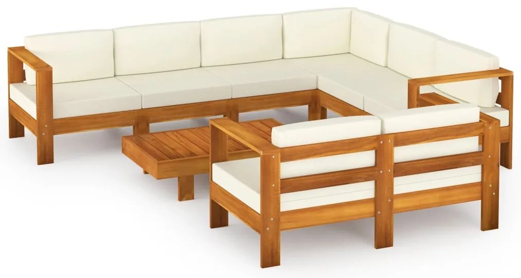 3057939 vidaXL Градински комплект с възглавници, 8 части, 100x60 см, акациево дърво