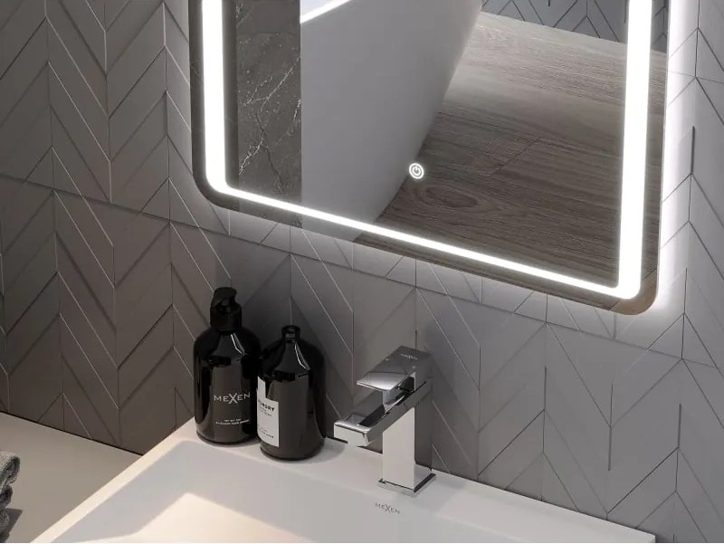 Mexen Zusa осветено огледало за баня 60 x 80 см, LED 6000K, анти-пара - 9808-060-080-611-00