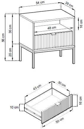 Нощно шкафче Palermo-Black