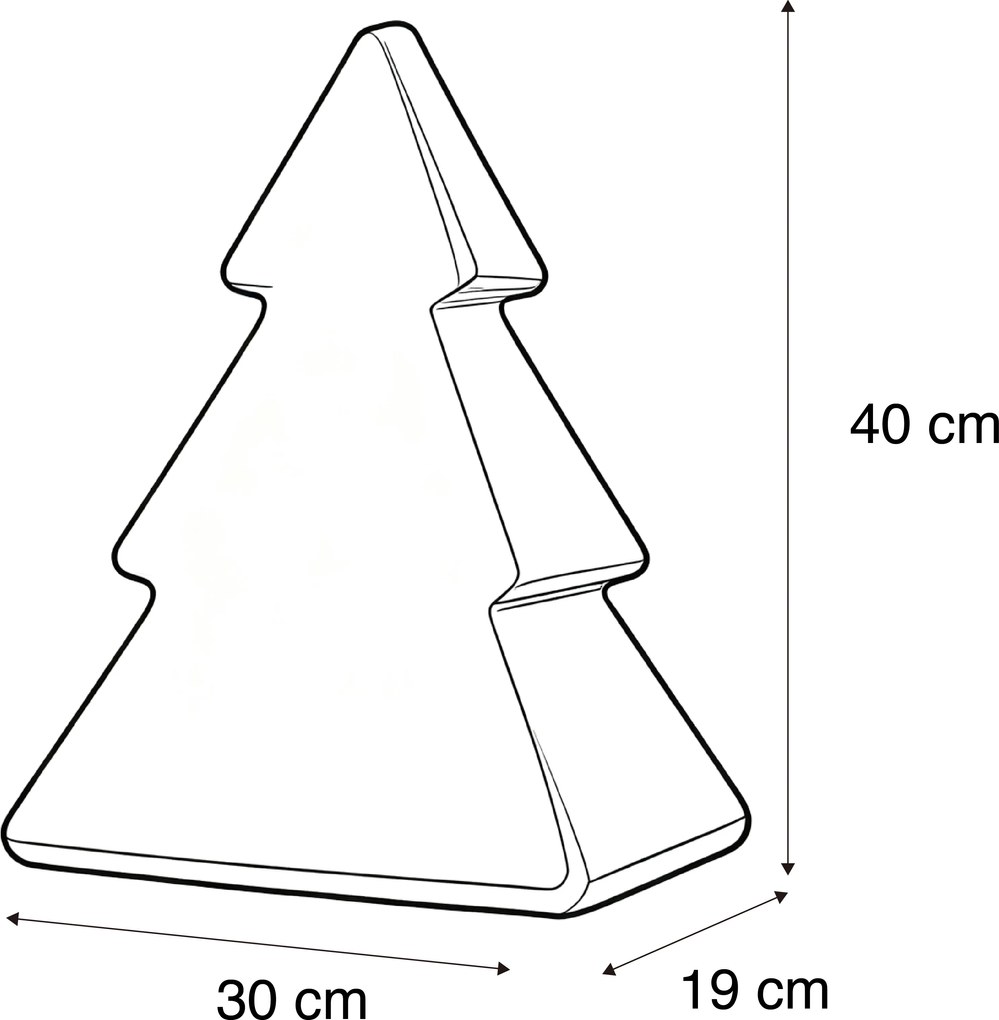 Коледна подова лампа бяла 40см с LED слънчева и презареждаща се RGBW - Pinus