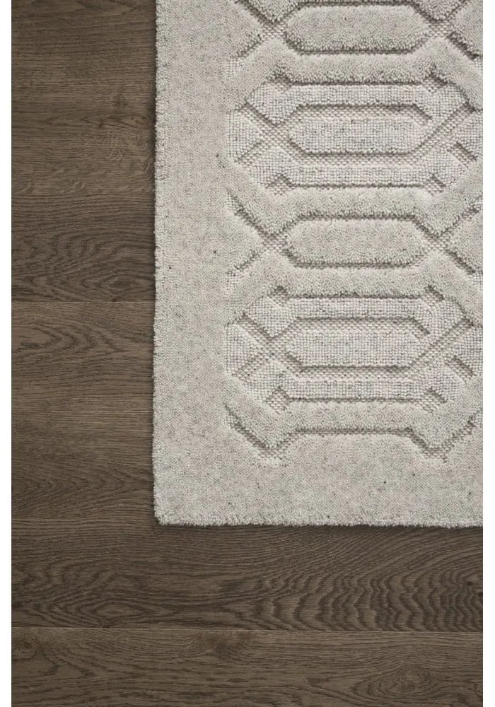 Светлосив вълнен килим 200x300 cm Dive - Agnella