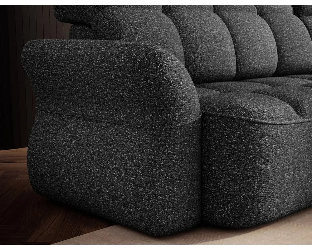 Тъмносив кадифен сгъваем/с място за съхранение ъглов диван (десен ъгъл) Beneth – ELTAP