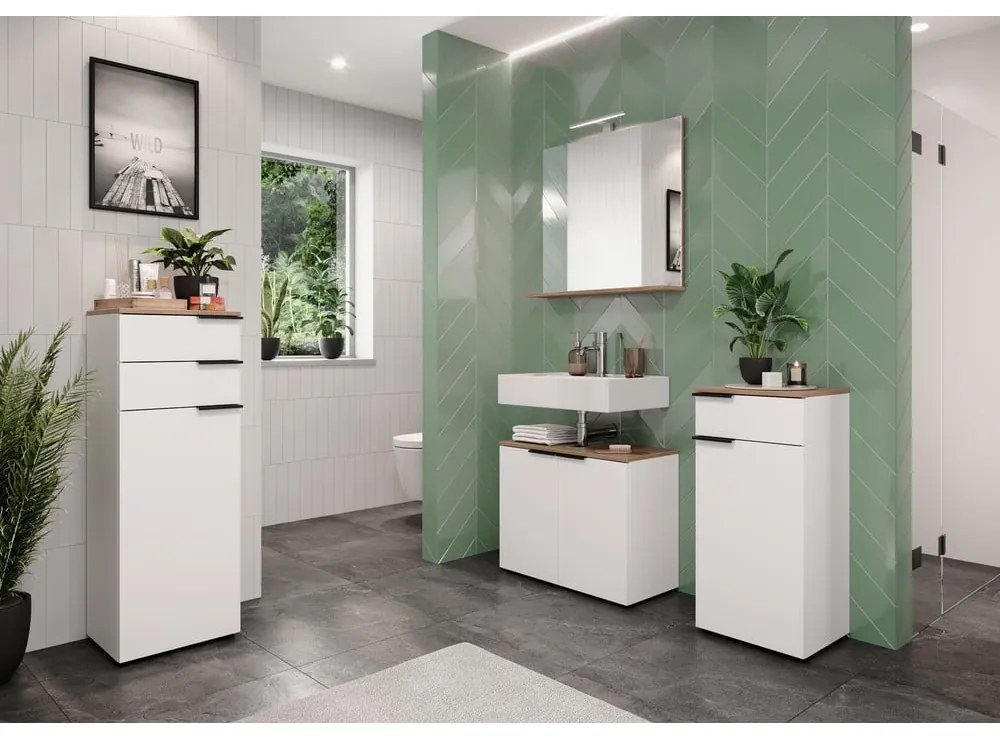 Стенно огледало със светлина/с рафт 76x75 cm Menen – Germania