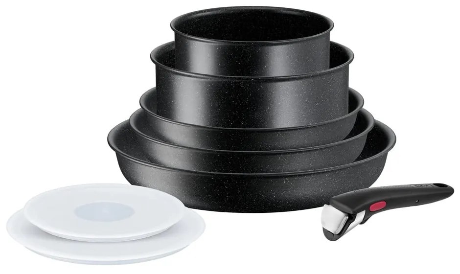 Алуминиев комплект съдове 8 бр. INGENIO Black stone L3998802 – Tefal