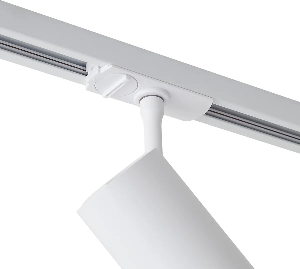 Модерен прожектор бял за релсова осветителна система 1-фазна вкл. LED въртящ се и накланящ се - Iconic Zoom