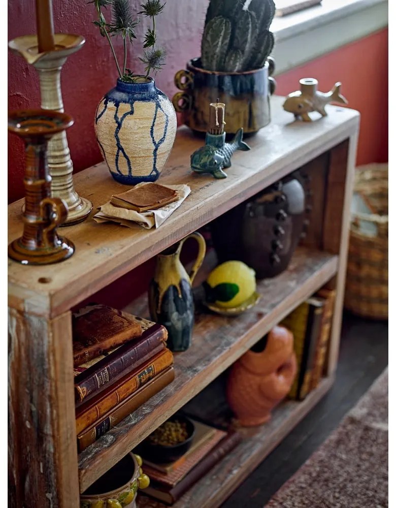 Синя/кремава глинена ваза (височина 16 cm) Avon – Bloomingville