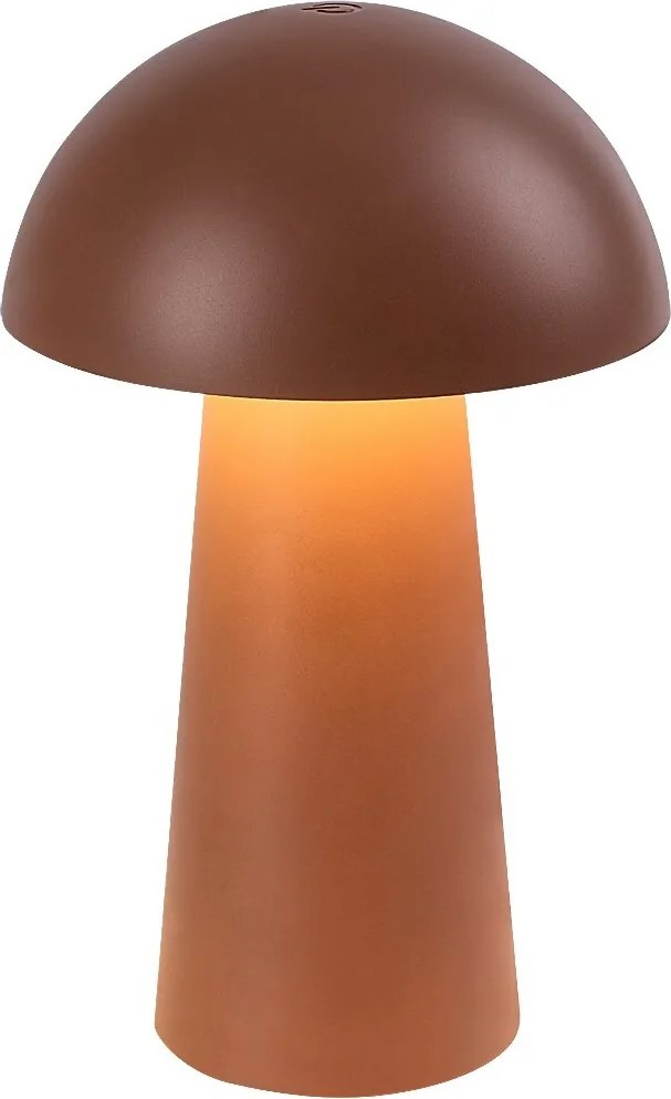Rabalux Mireo, настолна лампа тип „гъба“ , кафява пластмасова лампа, 1,5W, с абажур: 60, без абажур: 150, 3000, В20см, Д12с