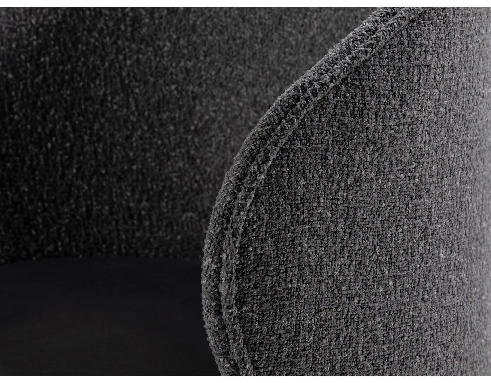 Тъмносиво кадифено кресло Inez – Micadoni