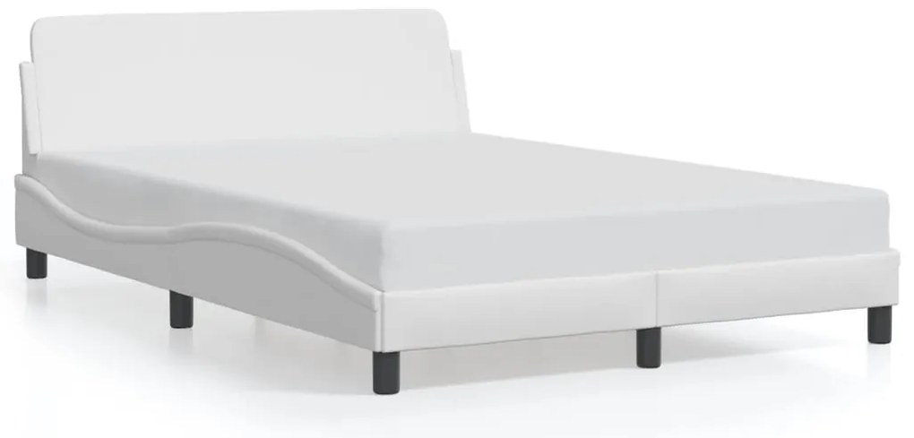 373159 vidaXL Рамка за легло с табла, бяла, 120x200 см, изкуствена кожа
