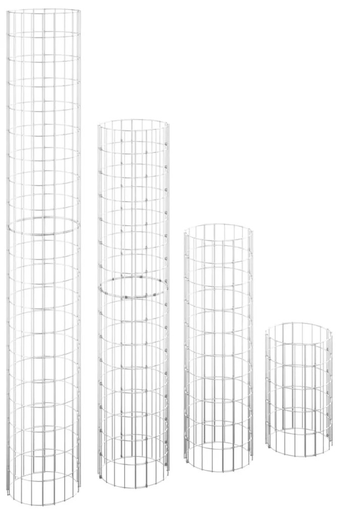 Габион кръгли повдигнати лехи, 4 бр, Ø30x50/100/150/200 см