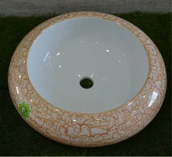 Мивка за баня ICB 010M, монтаж върху плот, порцелан, бял, 50x50x13см