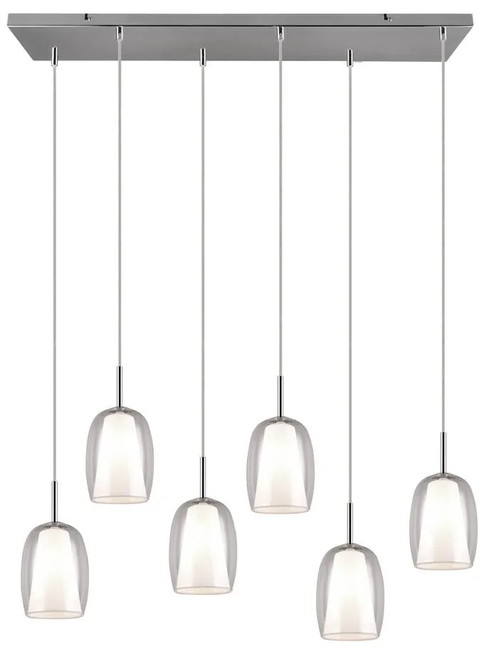 Висяща лампа със стъклен абажур в сребристо Barret - Trio Select