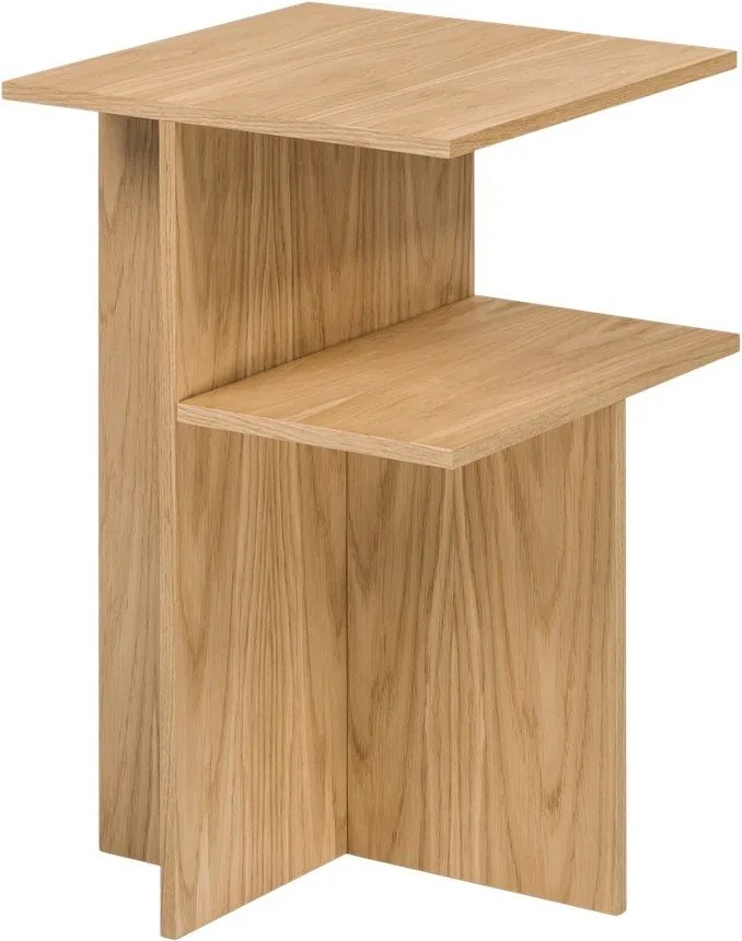 Нощно шкафче от декор от дъб с рафтове в естествен цвят Atik – noo.ma