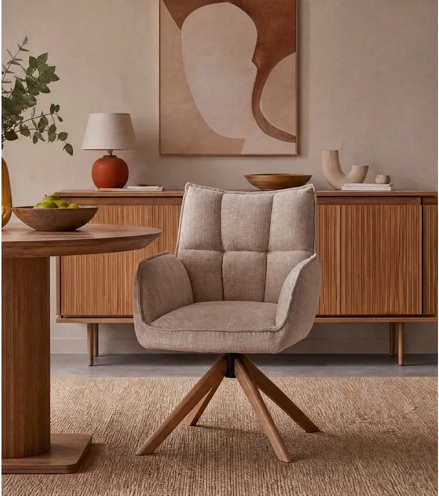 Кремави тапицирани трапезни столове в комплект 2 бр. Marilla – Unique Furniture