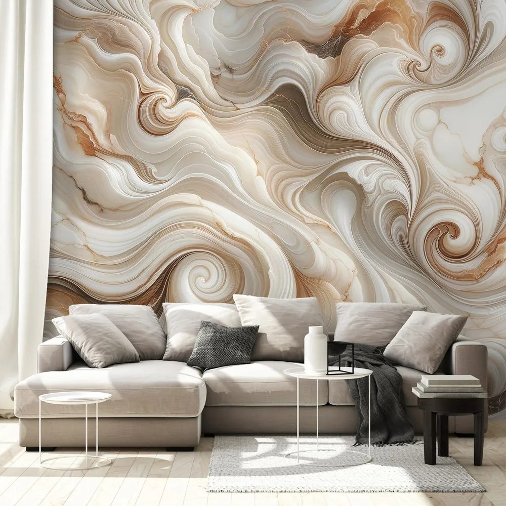 Самозалепващ тапет – Кафяви абстрактни вълни