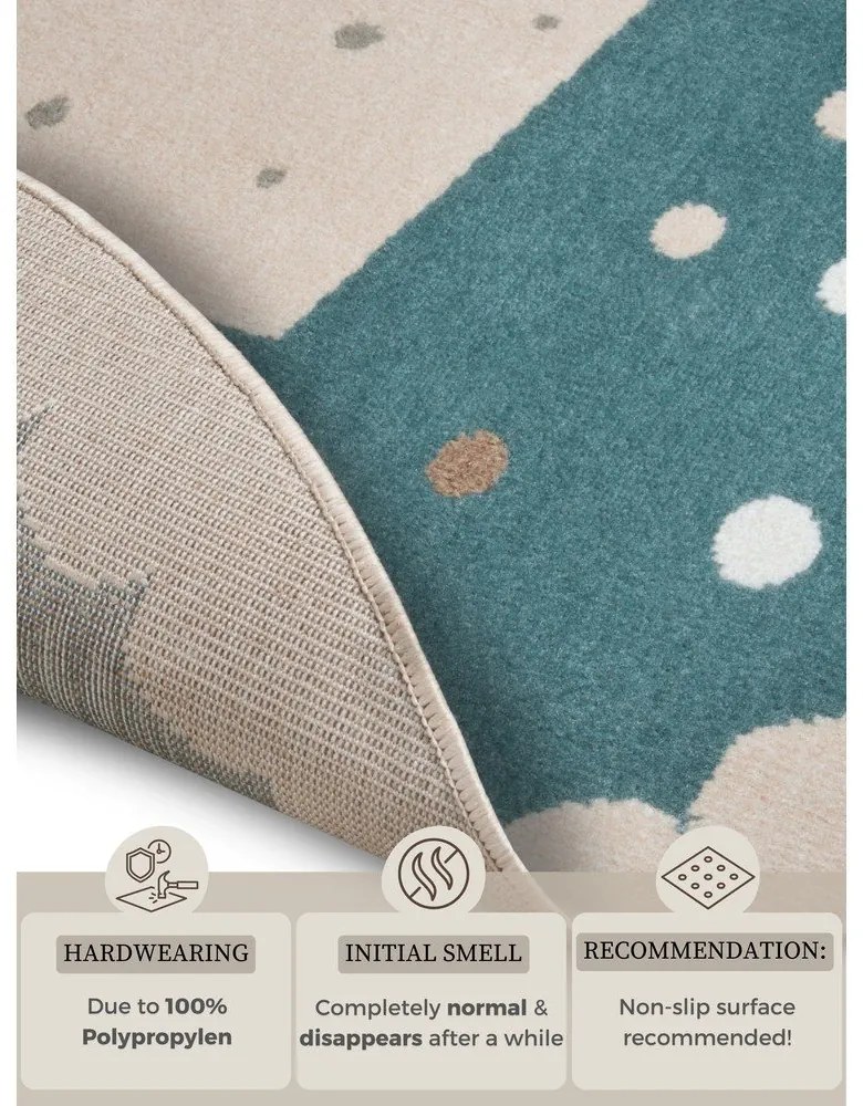 Син детски килим ø 100 cm Crown - Hanse Home