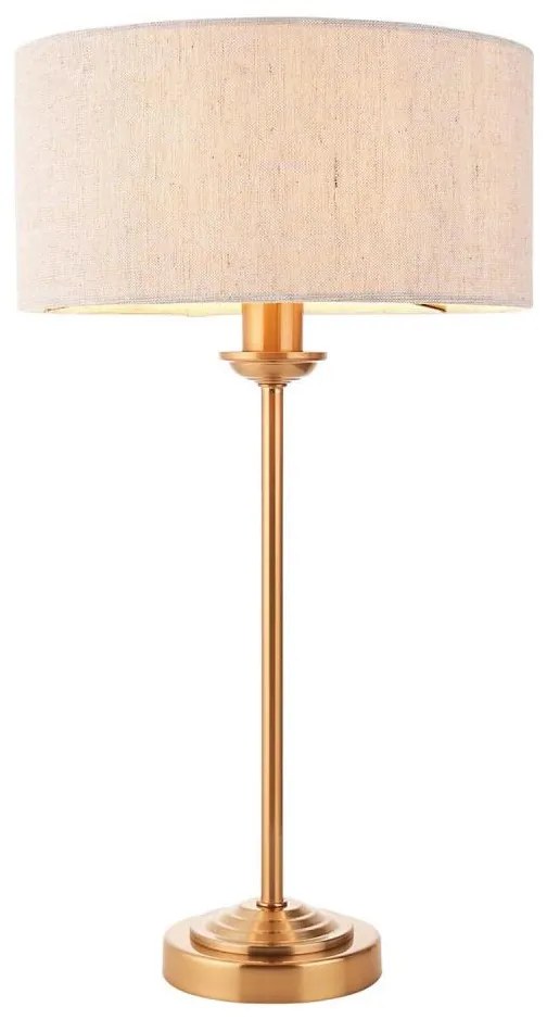 Endon 110728 - Настолна лампа HIGHCLERE 1xE14/7W/230V бежова/месинг