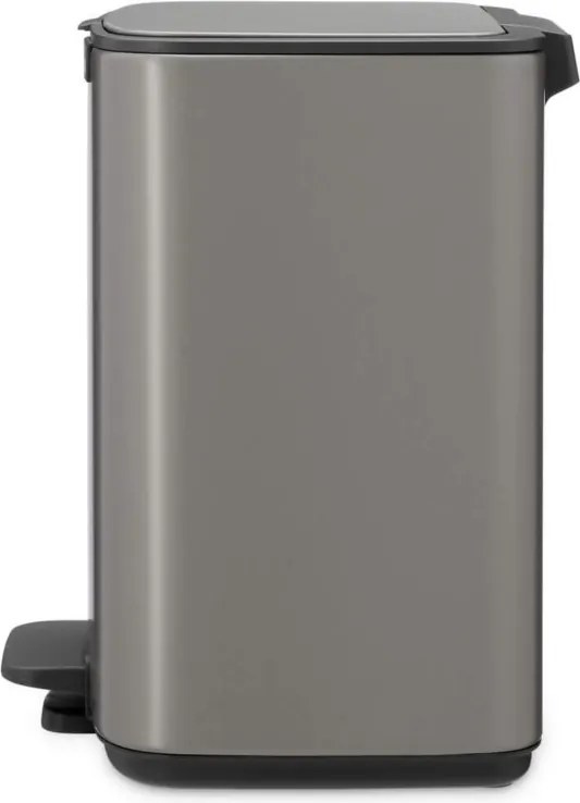 Кош за боклук Brabantia Bo Pedal 1010127, 7 л, Плавно затваряне, Гумирана основа, Тъмносив