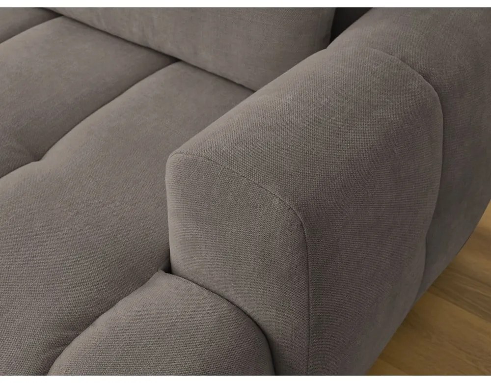 Кафяво-сив сгъваем/с място за съхранение ъглов диван (ляв ъгъл) Fuji – Bobochic Paris