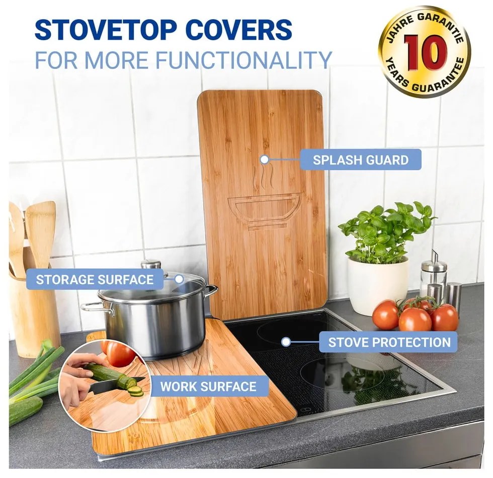 Комплект от 2 стъклени капака за печка , 52 x 30 cm Lunch - Wenko