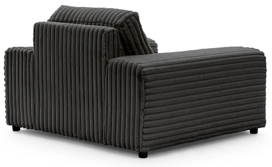 Тъмносиво кресло от рипсено кадифе Justin – Ropez