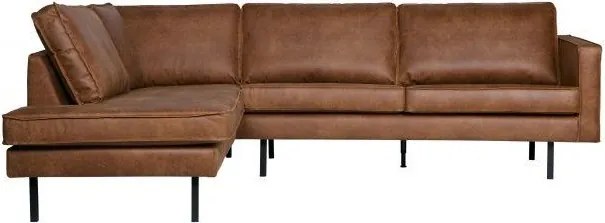 Кафяв ъглов диван от изкуствена кожа (ляв ъгъл/L форма) Rodeo – WOOOD