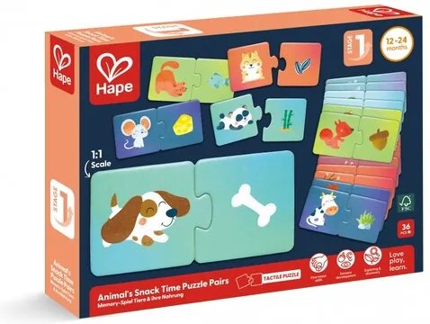 Детски образователен пъзел, Hape, С какво се хранят животните, 36 части