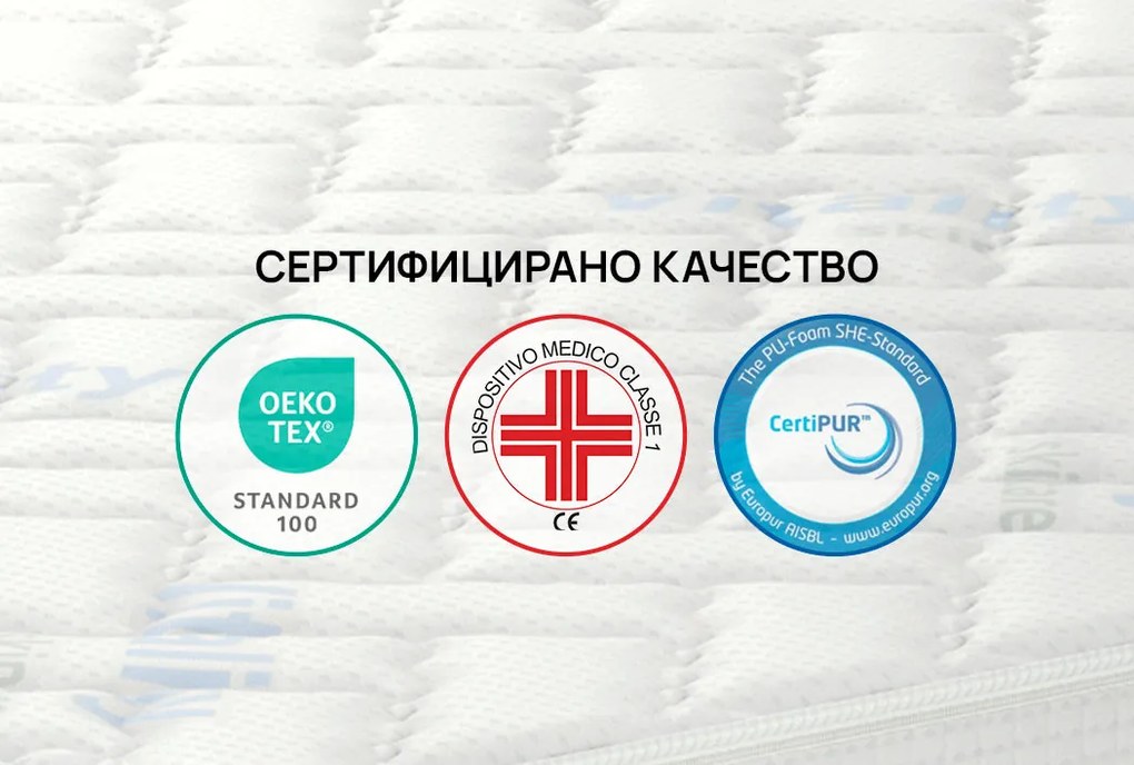 Матрак isleep, Vitalcare, 90x190x23, Среден, Eластична пяна, Мемори пяна