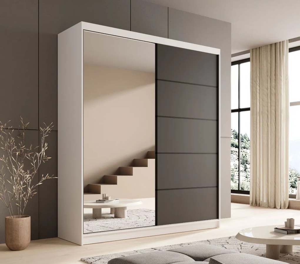 Плъзгащ се гардероб Shelvia 180-Leuko-Мауро