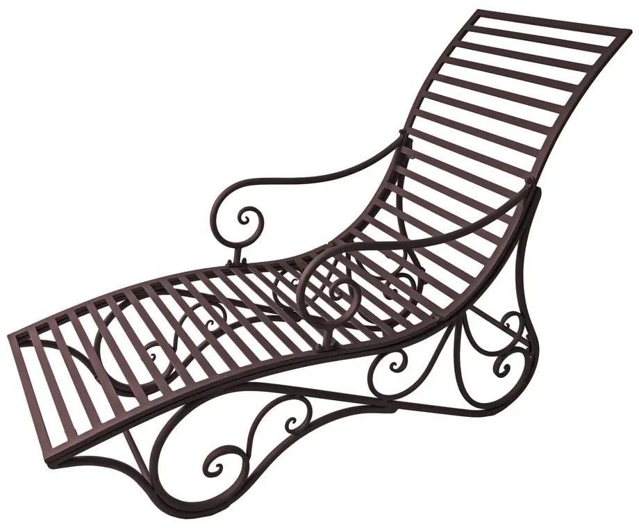Тъмнокафяв градински шезлонг метален Kuwa – Garden Pleasure