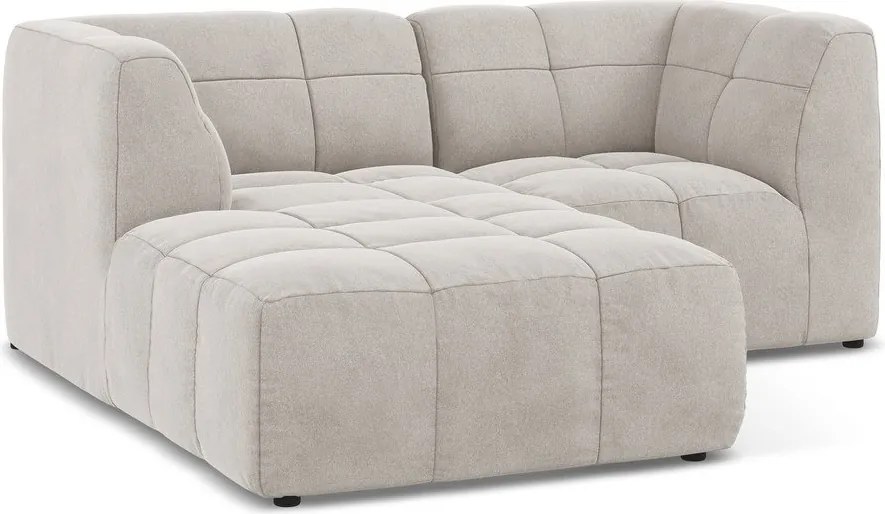 Бежов кадифен ъглов диван (ляв ъгъл) Aloha – Makamii