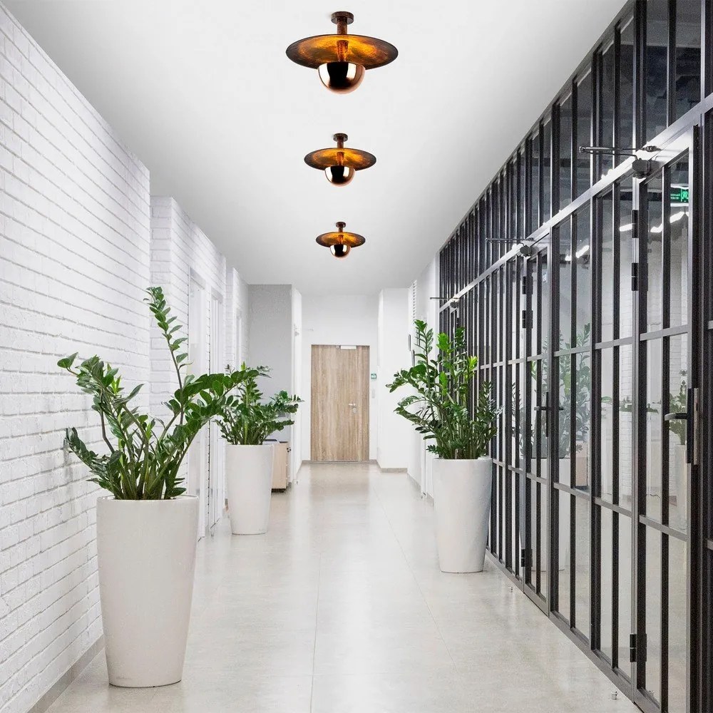 Осветително тяло за таван в меден цвят с метален абажур ø 48 cm Kurt – Opviq lights