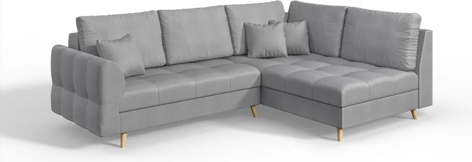Сив ъглов диван (десен ъгъл) Ariella - Ropez