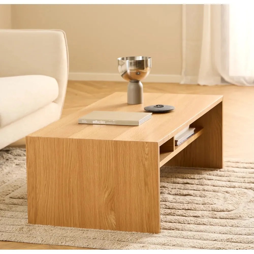 Масичка за кафе от декор от дъб в естествен цвят 60x120 cm Arlon – Actona