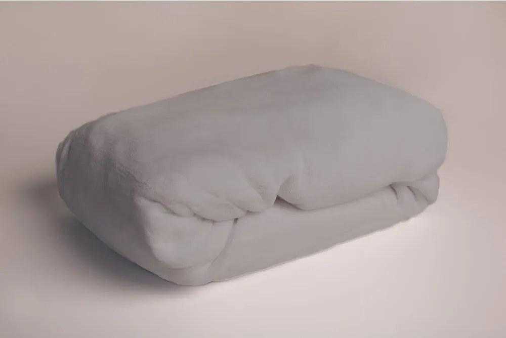 Сив разтеглив чаршаф от микроплюш 180x200 cm - Jerry Fabrics