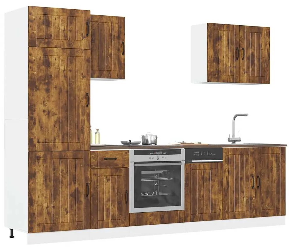 3314776 vidaXL Комплект кухненски шкафове от 7 части Lucca, инженерно дърво