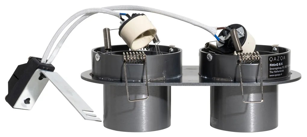 Кръгъл вграден прожектор тъмно сив GU10 50mm 2-светлинен - Installa