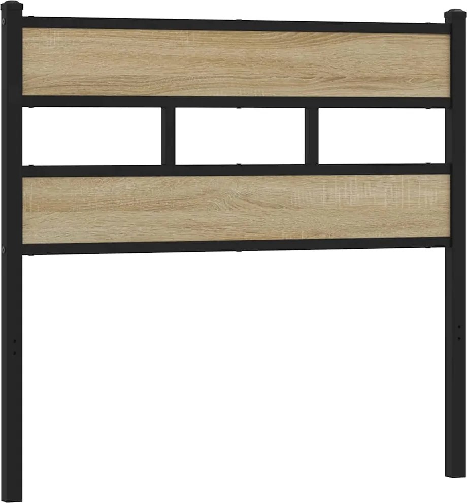 4017130 vidaXL Резервна табла за легло, дъб сонома, 90 см, желязо и инженерно дърво