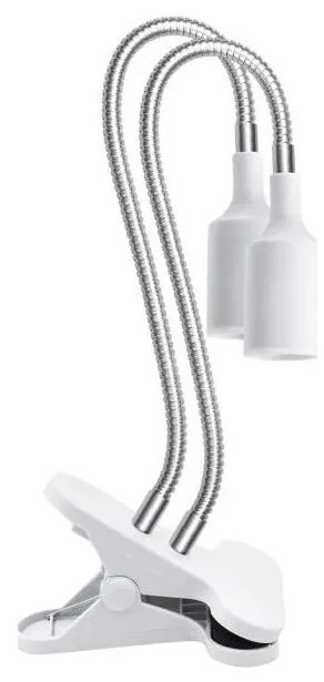 Гъвкава настолна лампа с клипс PLANTY 2xE27/30W/230V бяла за растения