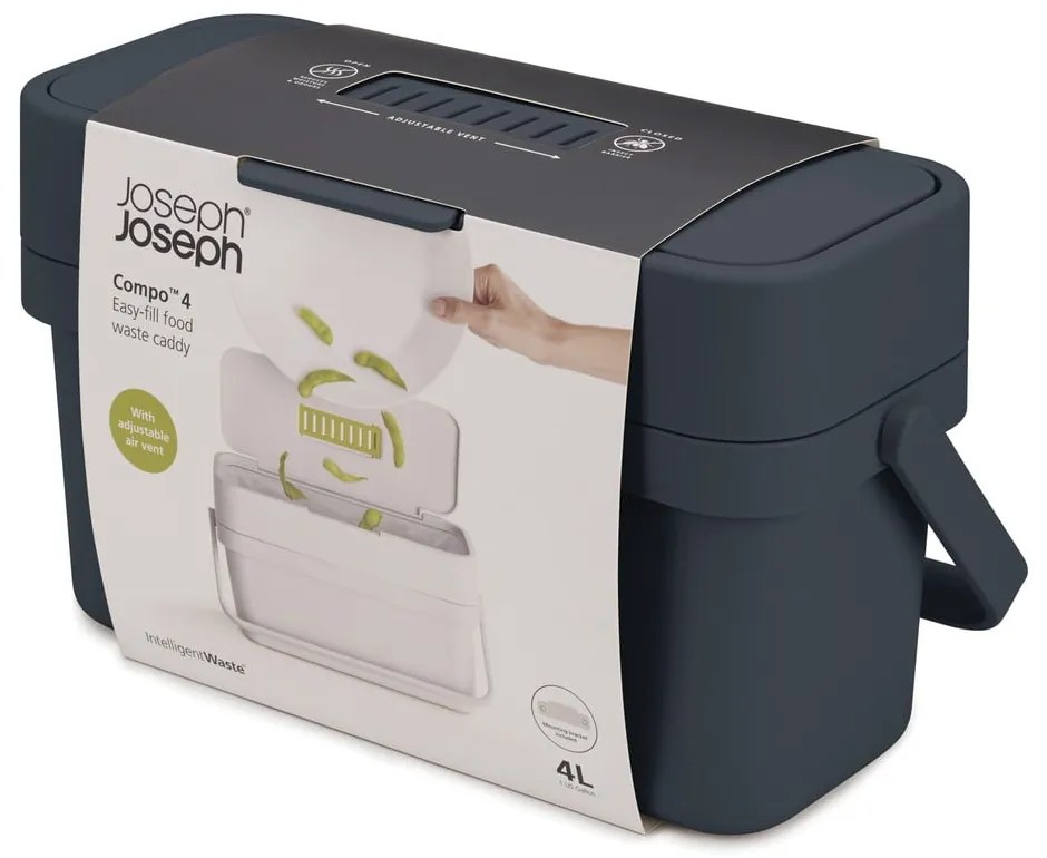 Черен контейнер за компостируеми отпадъци 4 л Compo - Joseph Joseph