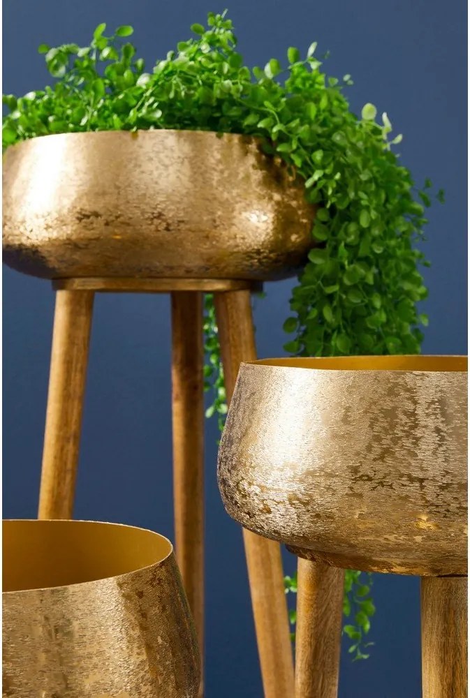 Метални ръчно изработени покрития за кашпи в комплект 3 бр. ø 37,5 cm Varanasi – Bizzotto