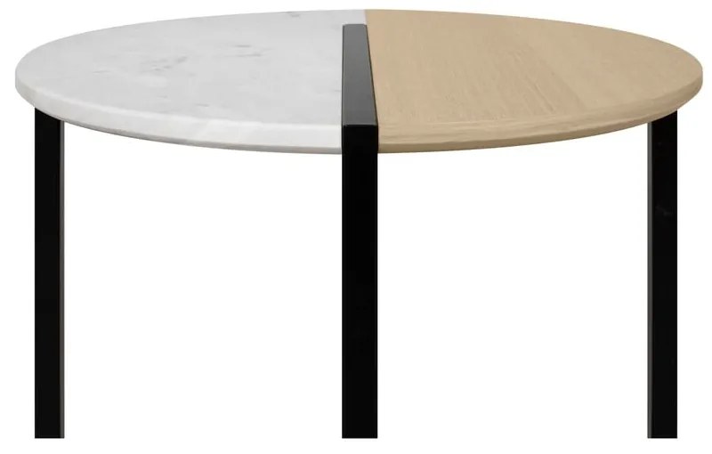 Кръгла маса за кафе с дъбов плот ø 80 cm Sonata - TemaHome