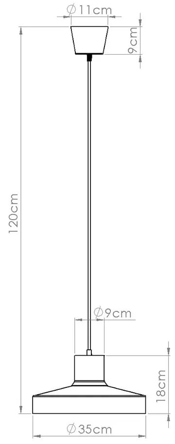 Оранжево висящо осветително тяло с метален абажур Vito – Sollux