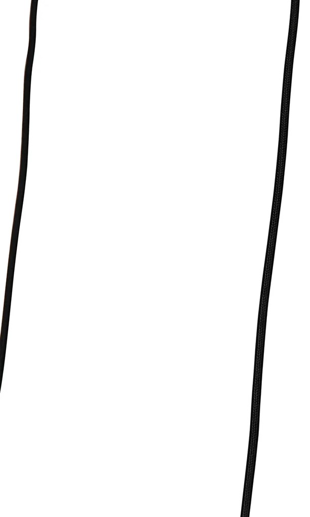 Ръстичен висящ аплик черен с въже 3-светлина - Leia