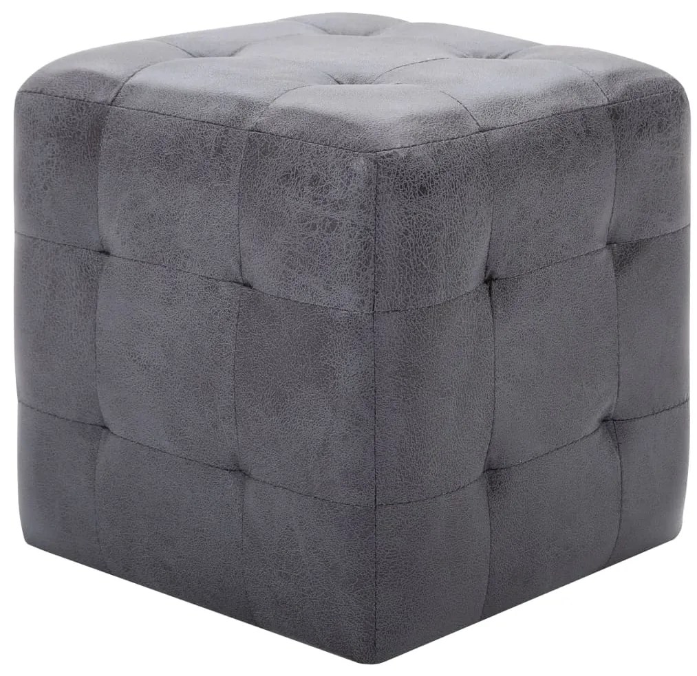 249015 vidaXL Нощни шкафчета, 2 бр, сиви, 30x30x30 см, изкуствен велур