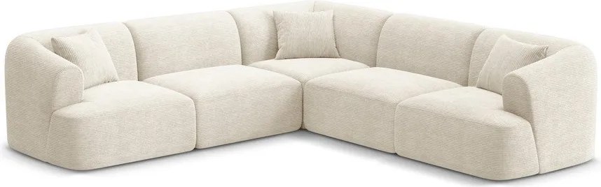 Бежов ъглов диван от рипсено кадифе Campi – Cosmopolitan Design