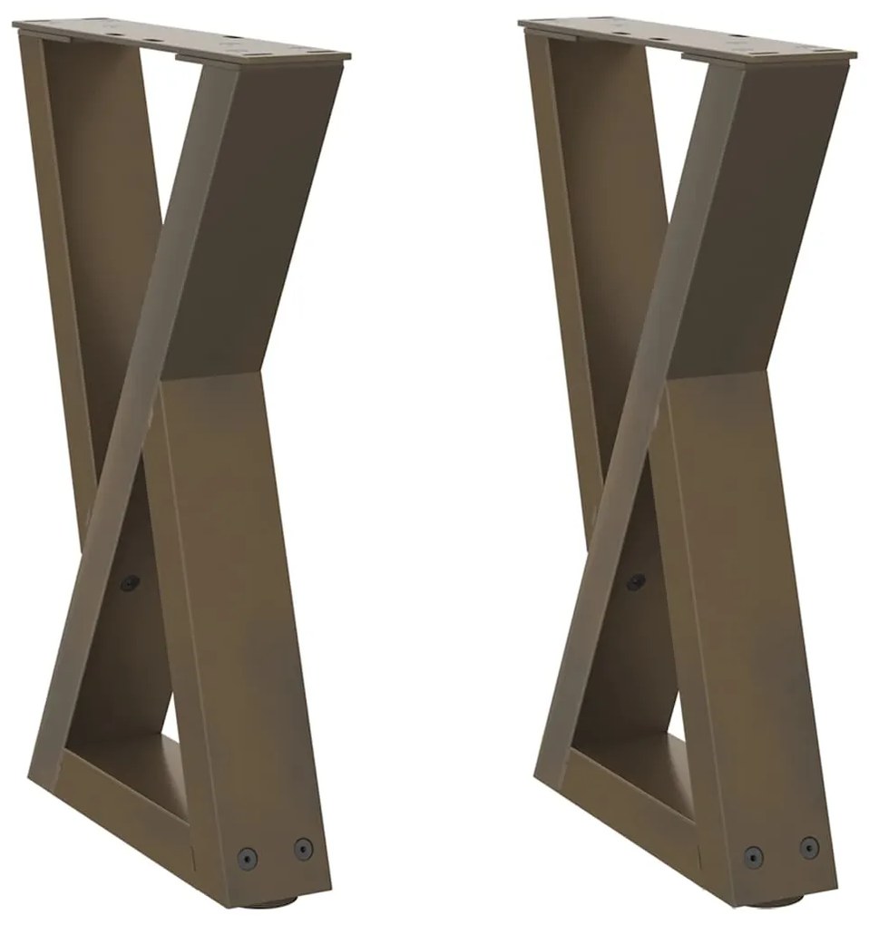 4012703 vidaXL Крака за масичка за кафе, 2 бр., естествена стомана, 38 x (42-43,3) см, стомана