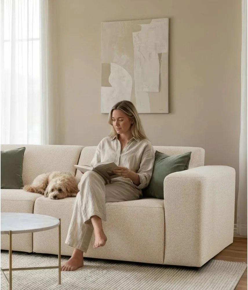 Бежово-кремав ъглов диван (десен ъгъл) Roxy – Scandic