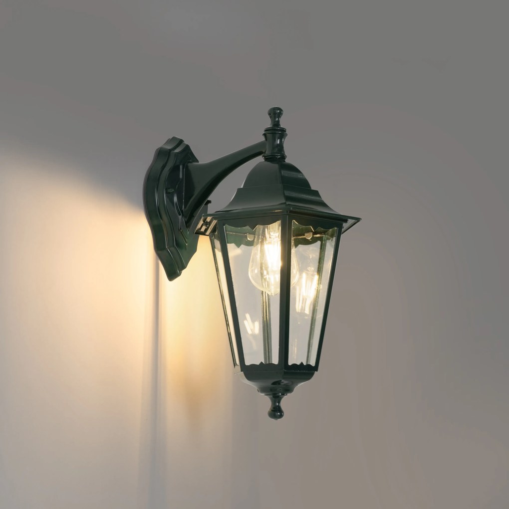 Класически външен стенен фенер тъмно зелен IP44 - Ню Орлиънс надолу